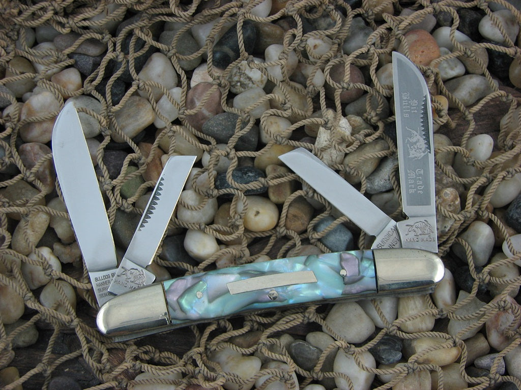 Bulldog Knives Pre-1995 Abalone Composite Congress with Stainless steel  