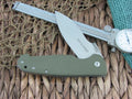 Viper Cutlery Italo Framelock Spear Flipper Green G10 handles M390 steel Satin 5944GG image 0