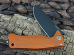LionSteel SR-22 Framelock Orange Aluminum Handles Black PVD Sleipner Steel SR22AOB image 0