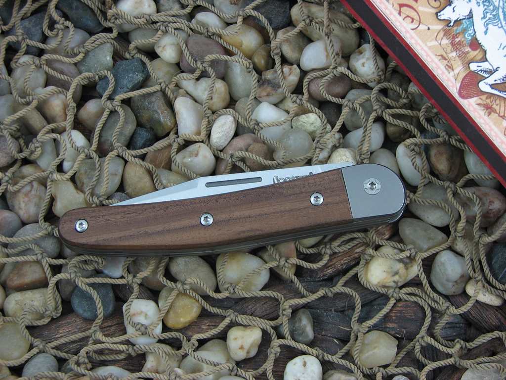 lionSteel Cutlery 2 Blade Jack Titanium Bolsters Santos Wood Handles M390 Steel JK2ST image 2