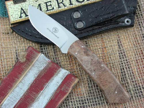 Arno Bernard Knives Wolverine Scavenger Maple Burl handles N690 steel 4608 image 0