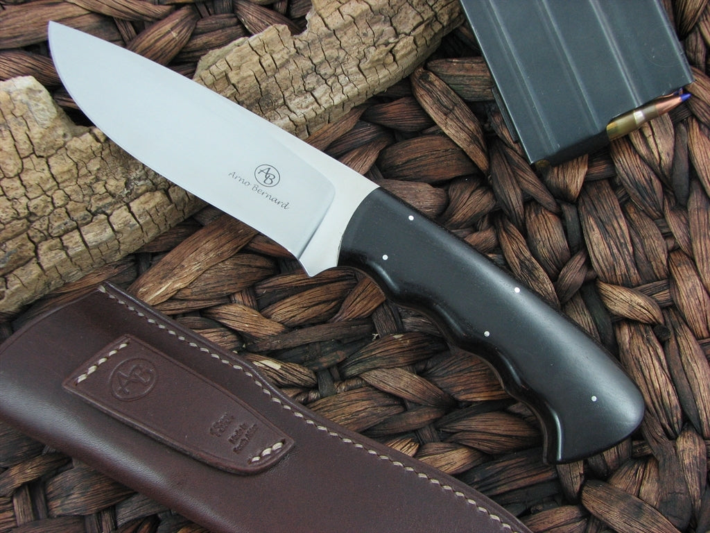 Arno Bernard Cutlery Hippo Giant Ebony Wood handles N690 steel 1307 image 0