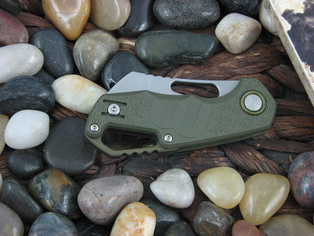 MKM Fox Voxnaes Cleaver Isonzo Linerlock Green FRN Slabs Stonewash N690 Steel MKFX03-2PGR image 2