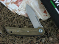 MKM LionSteel Terzuola Clap Linerlock Green Canvas Micarta Handles Satin M390 Steel MKLS01GC image 0