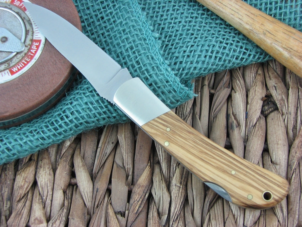 Maserin Cutlery Hunter 1 blade Olive Wood handles 440C steel Satin finish 125-1OL image 1