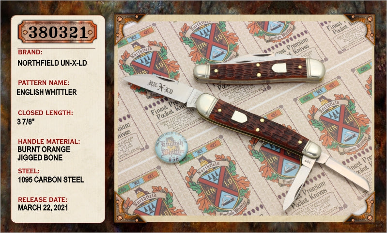 Great Eastern Cutlery Northfield Burnt Orange Bone English Whittler 380321