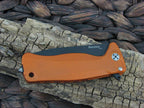 LionSteel SR-22 Framelock Orange Aluminum Handles Black PVD Sleipner Steel SR22AOB image 2