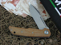 MKM LionSteel Terzuola Clap Linerlock Natural Canvas Micarta Handles Satin M390 Steel MKLS01NC image 0