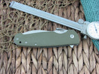Viper Cutlery Italo Framelock Spear Flipper Green G10 handles M390 steel Satin 5944GG image 2