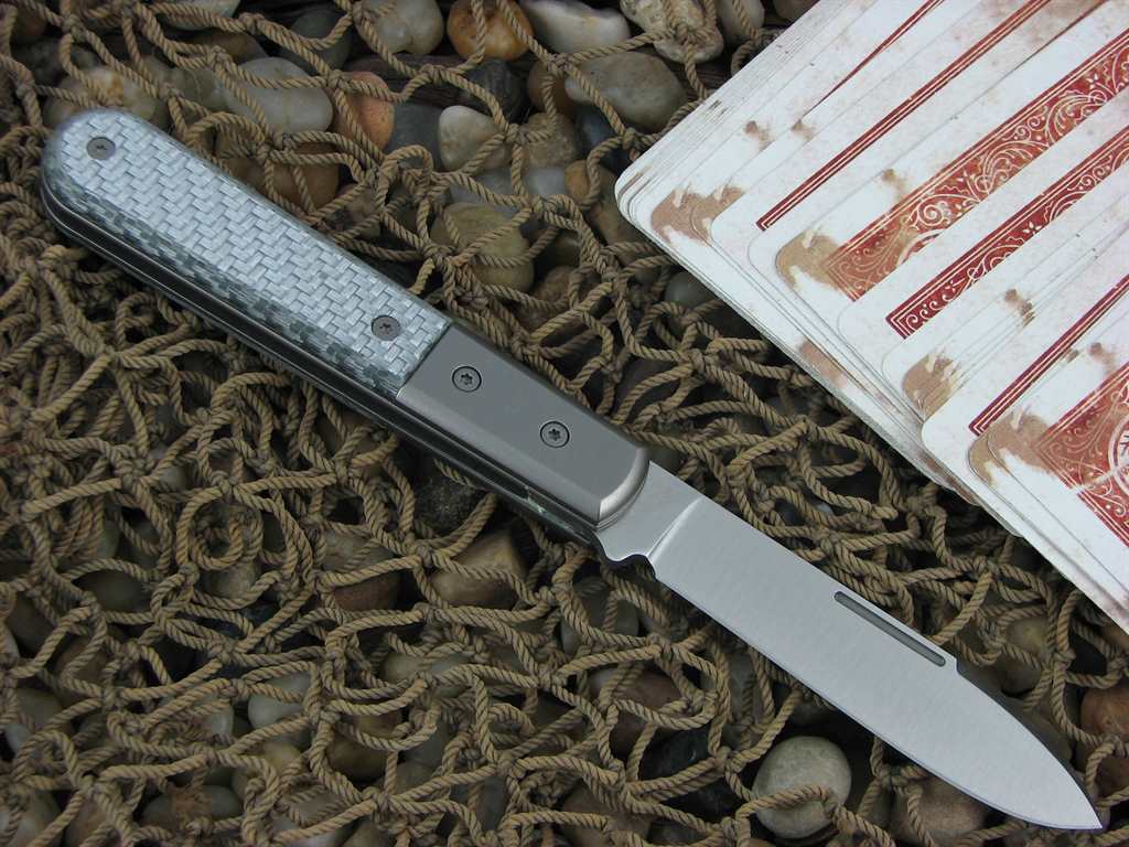 Lion Steel Roundhead Spear Jack White Carbon Fiber Handles M390 Steel CK0111 image 1