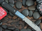 lionSteel Roundhead Spear Jack Blue Anodized Titanium Bolsters Ebony Wood Handles Damasteel Super Dense Steel CK0111 image 2