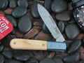 lionSteel Roundhead Spear Jack Blue Anodized Titanium Bolsters Olive Wood Handles Damasteel Super Dense Steel CK0111 image 0