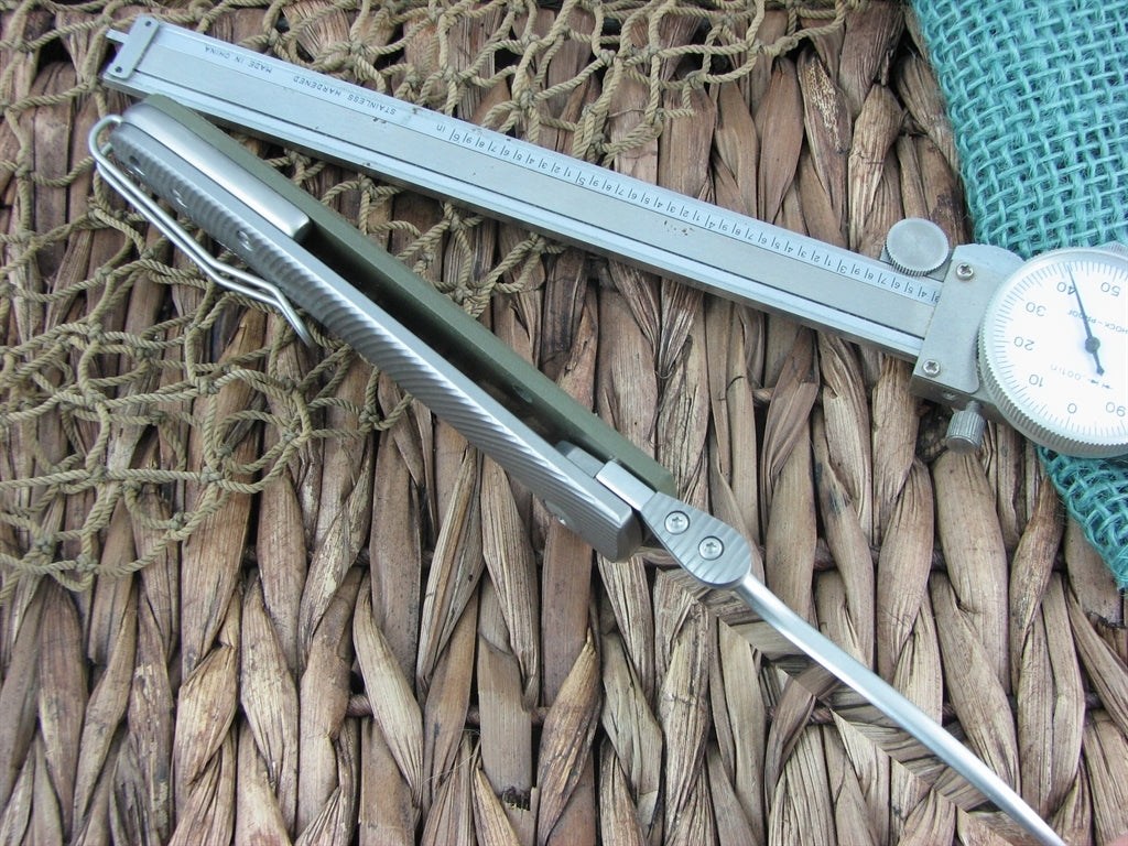 Viper Cutlery Italo Framelock Spear Flipper Green G10 handles M390 steel Satin 5944GG image 3