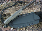 lionSteel T6 Black Stonewash K490 Blade OD Canvas Micarta Handles Camp Knife T6B-CVG image 2