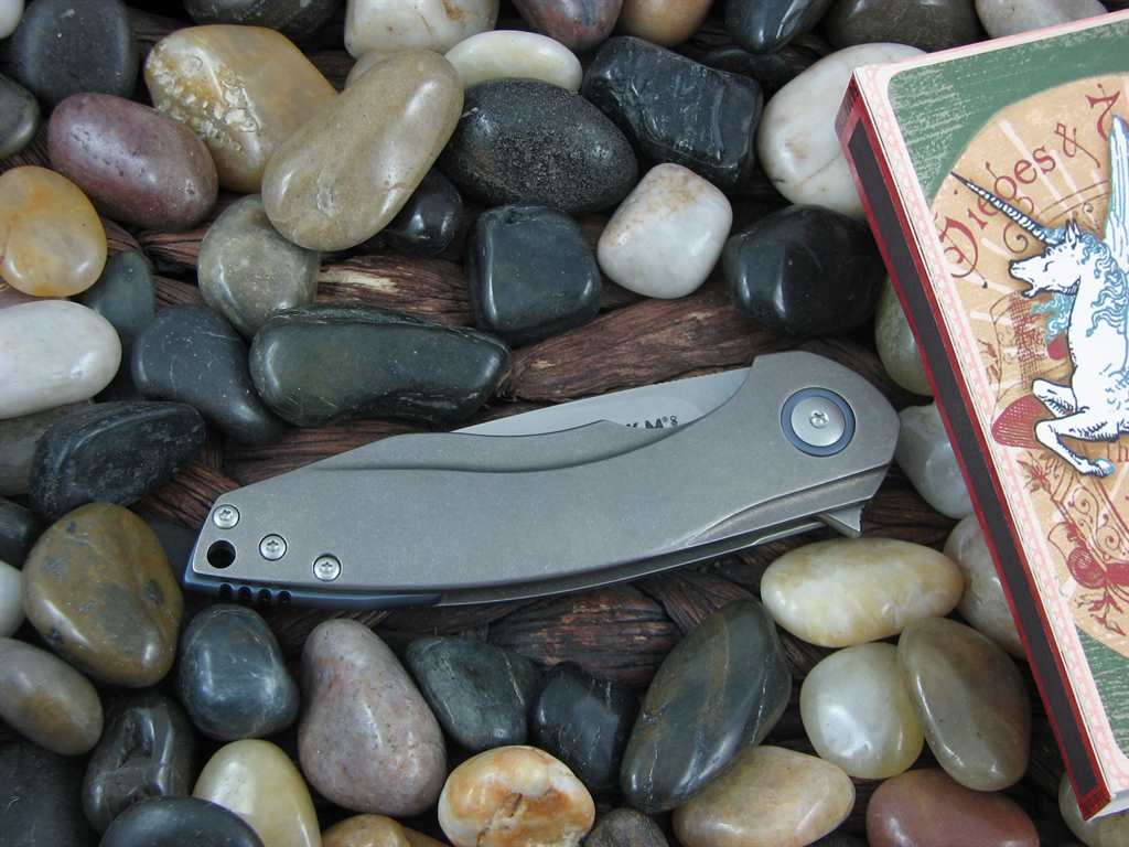 MKM Viper Voxnaes Timavo Linerlock Stonewash Titanium Handles Stonewash M390 Steel MKVP02TSW image 2