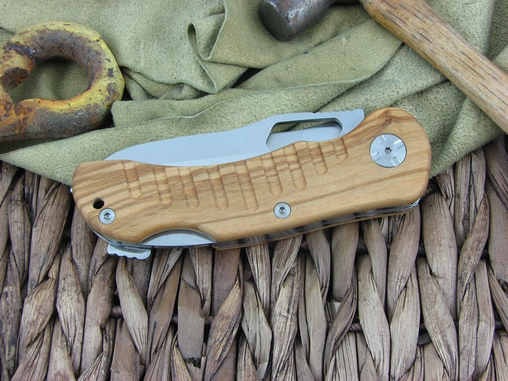 Maserin Cutlery Jager 2 blade Olive Wood handles 440C steel Satin finish 131-2OL image 3
