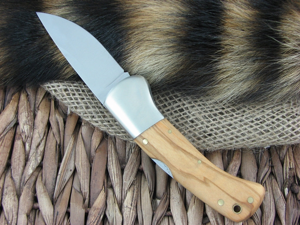 Maserin Cutlery Hunter 1 blade Olive Wood handles 440C steel Satin finish 759-OL image 1