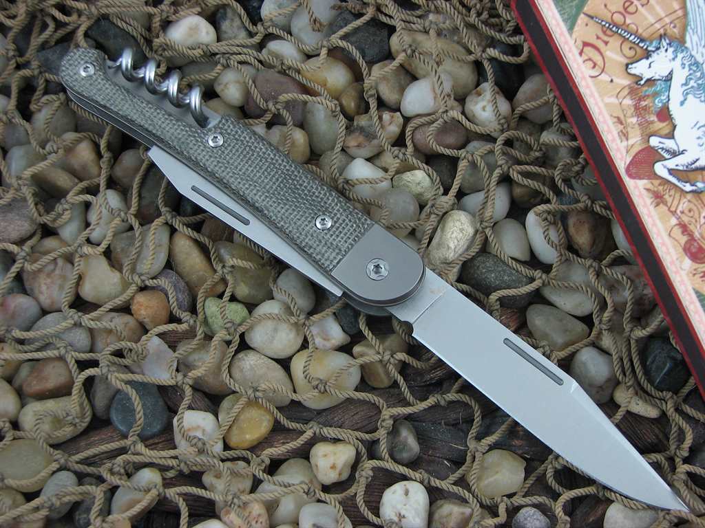 lionSteel Cutlery 3 Blade Jack Titanium Bolsters OD Canvas Micarta Handles M390 Steel JK3CVG image 1