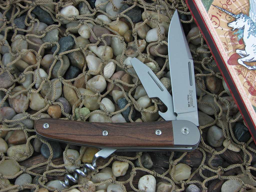 lionSteel Cutlery 3 Blade Jack Titanium Bolsters Santos Wood Handles M390 Steel JK3ST image 0