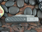 Lion Steel Shuffler Clip Jack Black Carbon Fiber Handles Damasteel Super Dense Steel CK0112 image 2