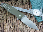Viper Cutlery Italo Linerlock Spear Flipper Green G10 handles M390 steel Satin 5948GG image 1