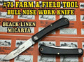 Great Eastern Cutlery Bullnose Farm & Field Black Linen Micarta  715126