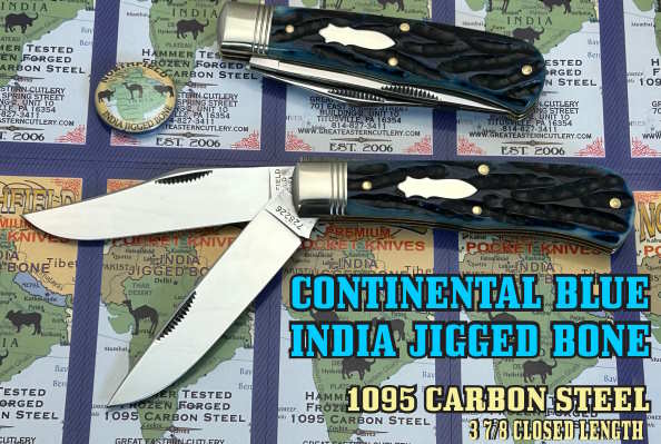 Great Eastern Cutlery Northfield French Creek Blue Jigged Bone Trapper 728226