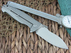 Viper Cutlery Italo Framelock Spear Flipper Green G10 handles M390 steel Satin 5944GG image 1