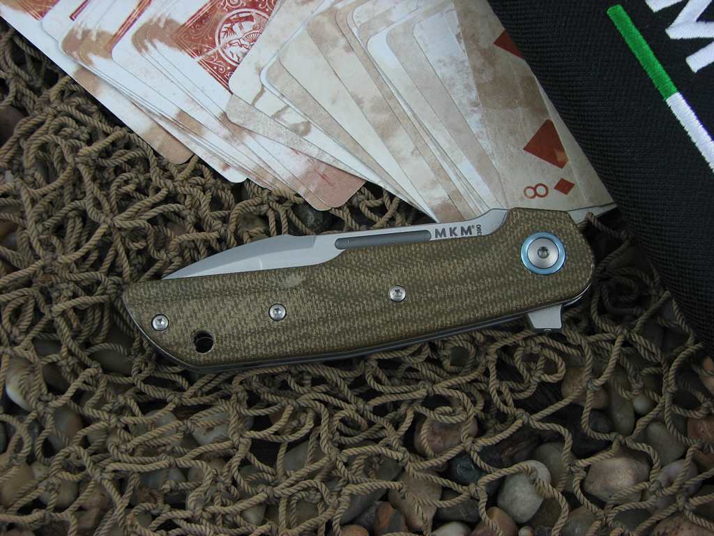 MKM LionSteel Terzuola Clap Linerlock Green Canvas Micarta Handles Satin M390 Steel MKLS01GC image 2