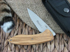 Maserin Cutlery Fly Olive Wood handles CPM-S35VN steel Satin finish 383-OL image 0