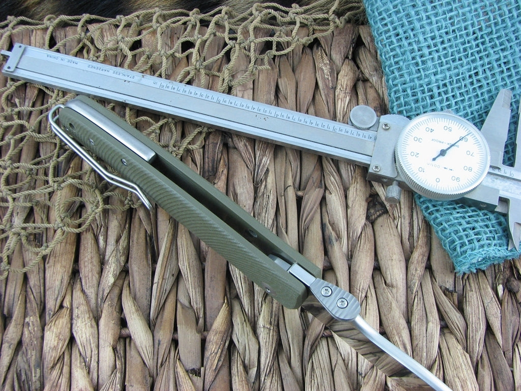 Viper Cutlery Italo Linerlock Spear Flipper Green G10 handles M390 steel Satin 5948GG image 3