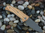LionSteel KUR Linerlock Olive Wood Handles Stonewash PVD Sleipner Steel KUR-BUL image 1