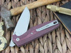Viper Cutlery Dan1 Clip Burgundy Canvas Micarta handles N690 steel Satin 5928CBR image 1
