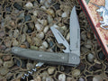 lionSteel Cutlery 3 Blade Jack Titanium Bolsters OD Canvas Micarta Handles M390 Steel JK3CVG image 0