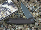 lionSteel Cutlery MYTO Framelock Earth Brown Aluminum Handles M390 Steel MT01AEB image 0
