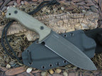 lionSteel T6 Black Stonewash K490 Blade OD Canvas Micarta Handles Camp Knife T6B-CVG image 1