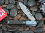 lionSteel Roundhead Spear Jack Blue Anodized Titanium Bolsters Ebony Wood Handles Damasteel Super Dense Steel CK0111 image 0