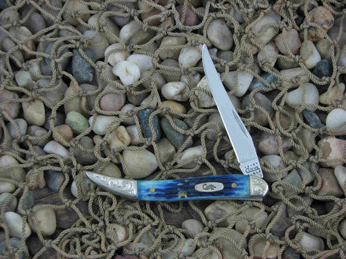 Case Cutlery 2000 Blue Jigged Bone Tiny Toothpick with TruSharp steel 610098 