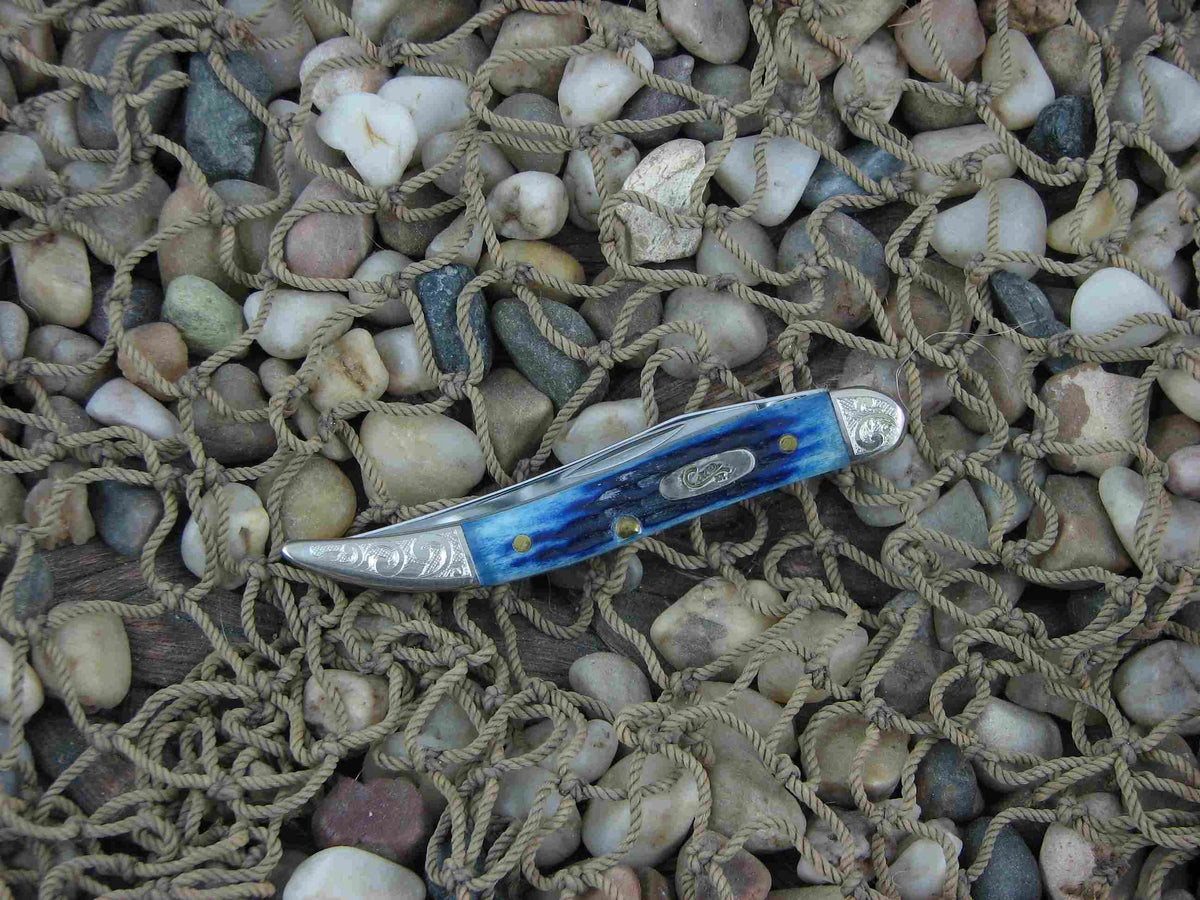 Case Cutlery 2000 Blue Jigged Bone Tiny Toothpick with TruSharp steel 610098