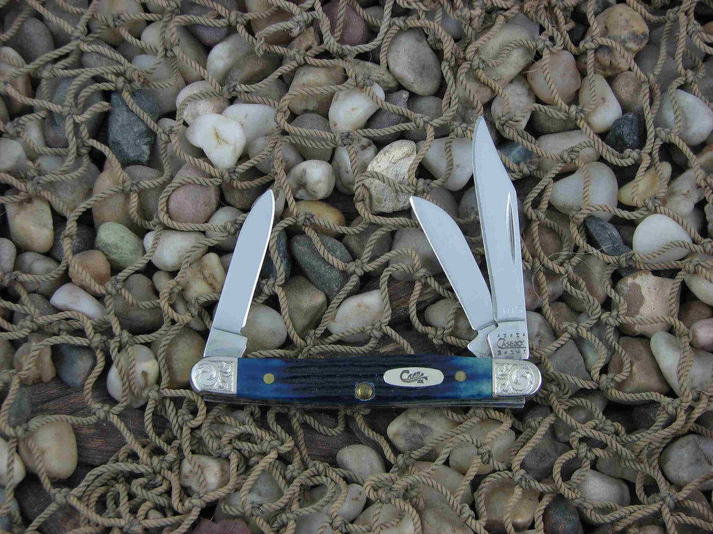 Case Cutlery 2000 Blue Jigged Bone Small Stockman with TruSharp steel 6327 