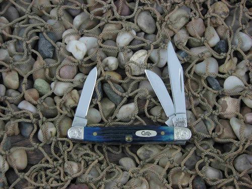 Case Cutlery 2000 Blue Jigged Bone Small Stockman with TruSharp steel 6327 