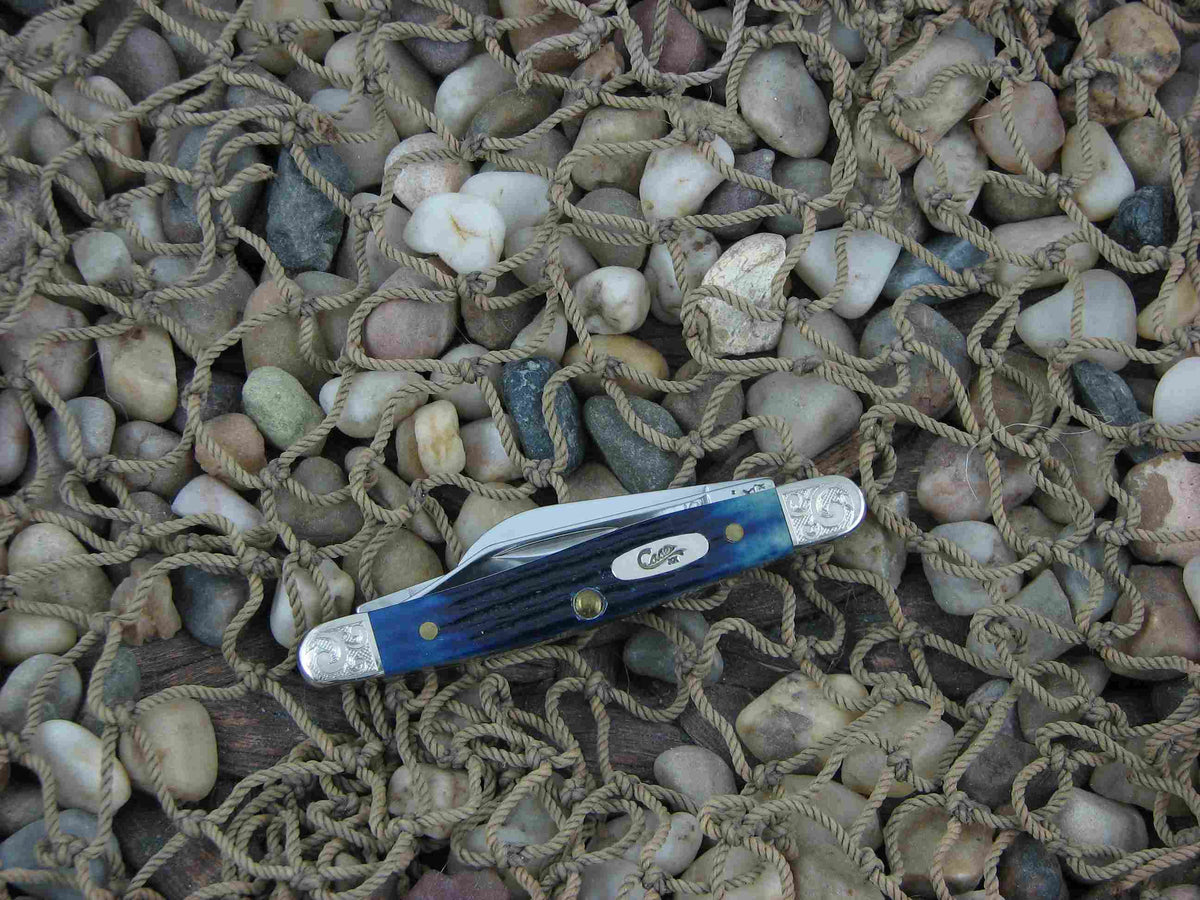 Case Cutlery 2000 Blue Jigged Bone Small Stockman with TruSharp steel 6327