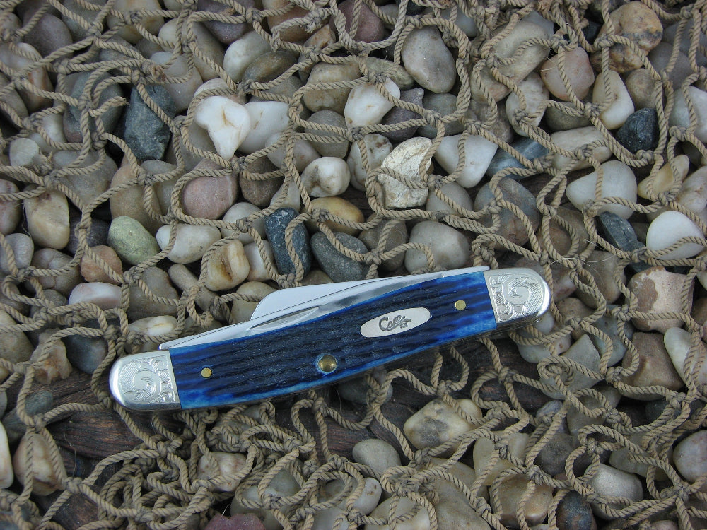 Case Cutlery 2000 Blue Jigged Bone Medium Stockman TruSharp Steel 6318