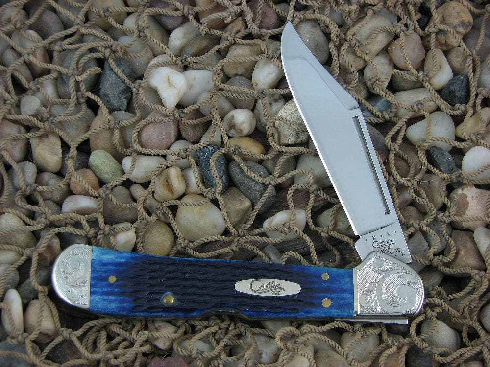Case Cutlery Large Copperlock, Blue Jigged Bone handles and TruSharp steel.