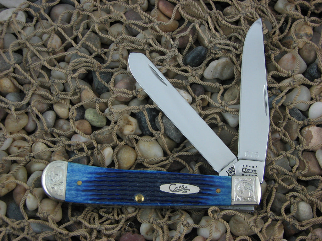 Case Cutlery Trapper, Blue Jigged Bone handles and TruSharp steel.