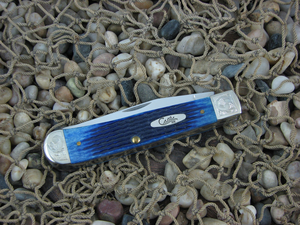 Case Cutlery 2000 Blue Jigged Bone Trapper TruSharp Steel 6254