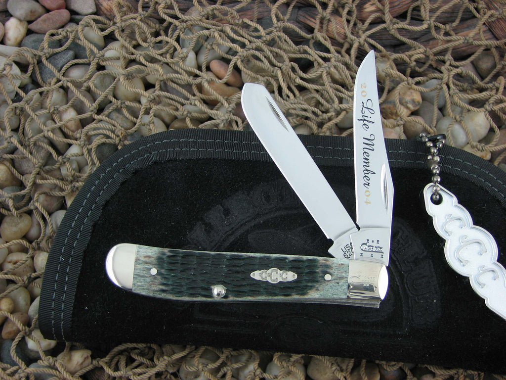 Case Collectors Club 2004 Green Bone Mini Trapper with TruSharp steel 6207 07502