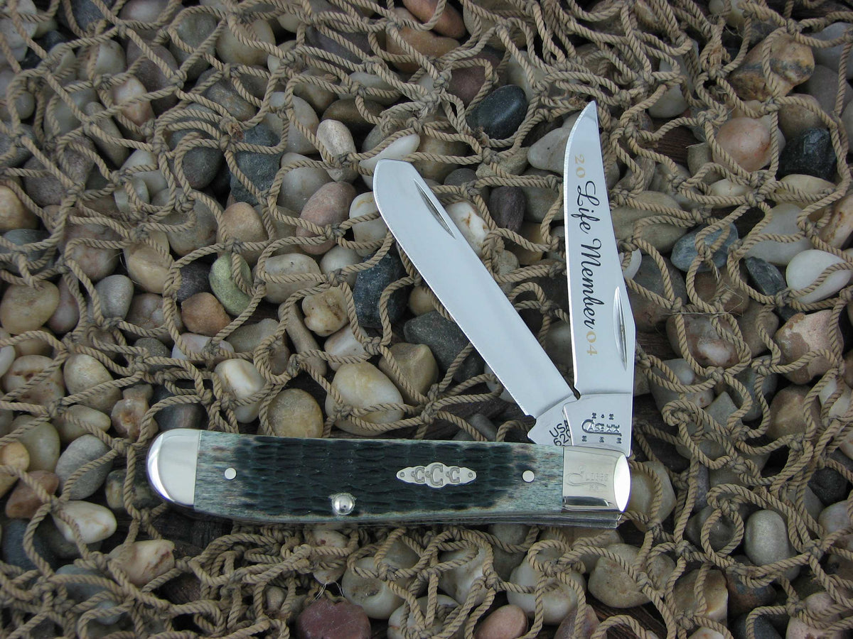 Case Collectors Club 2004 Green Bone Mini Trapper with TruSharp steel 6207 07502