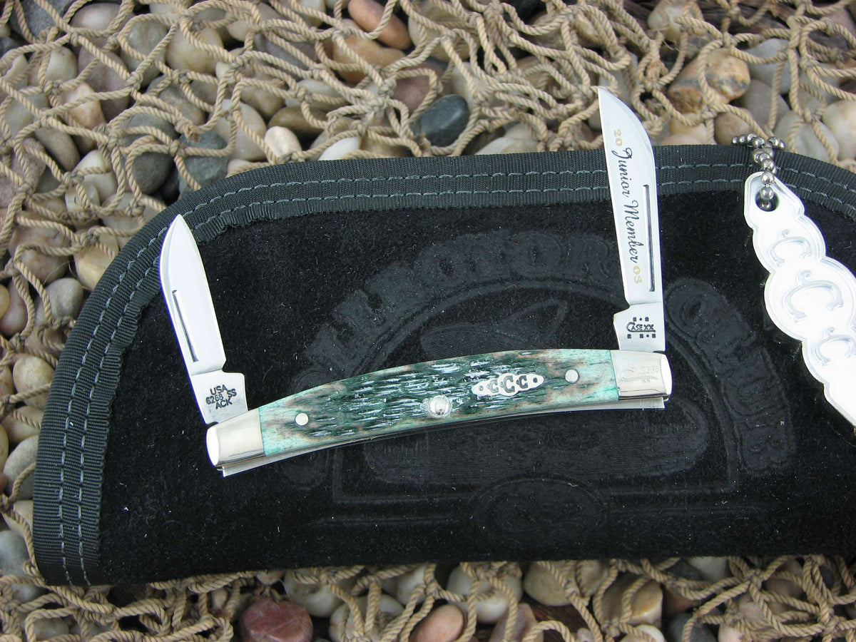 Case Collectors Club 2003 Green Bone Half Congress with TruSharp steel 6268 01960