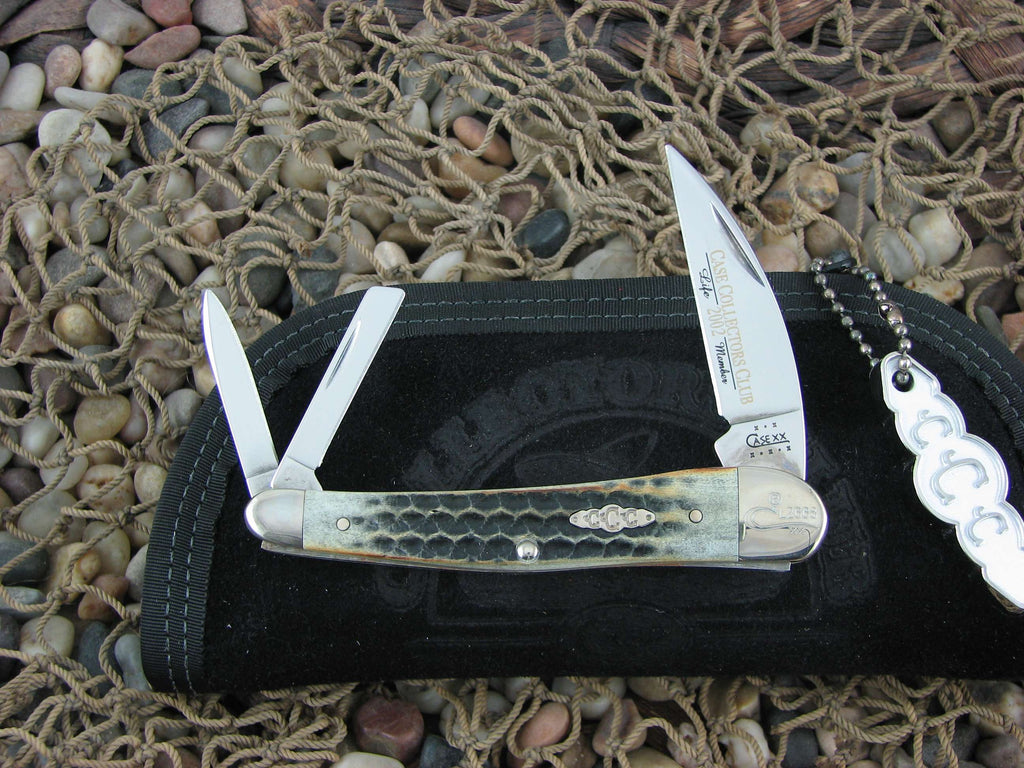 Case Collectors Club 2002 Burnt Moss Bone Seahorse Whittler with TruSharp steel 6355 01523 B